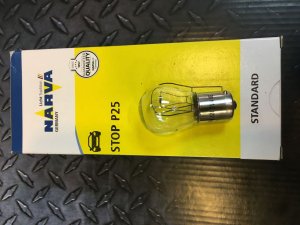 Лампа P25 12V21W NARVA