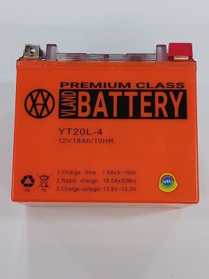 акумулятор гелевий 12V 18Ah YT20L-4 VLAND (Тайвань) 177*155*88